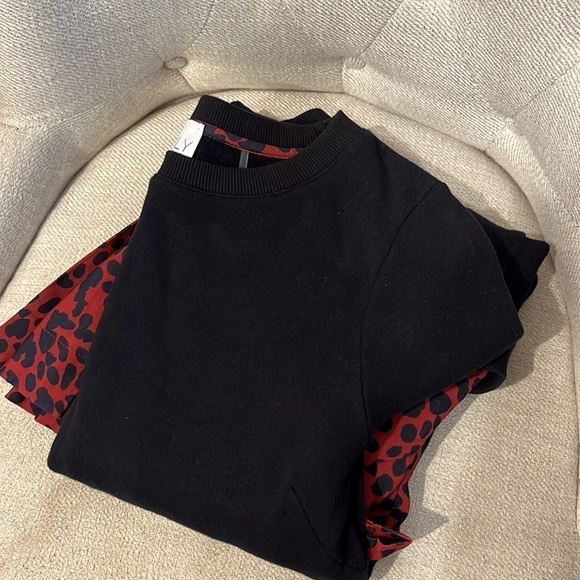 KINLY dress Black Drop Waist Terry Leopard Dress Small - Picture 13 of 13